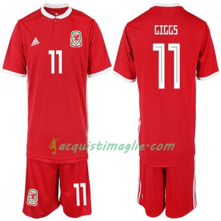 Divisa di Calcio Galles Giggi 11 Bambino Prima 2018/2019